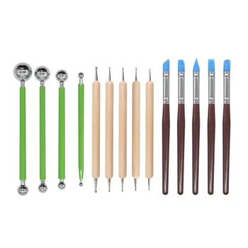 

14pcs Ball Stylus Dotting Tools Set for Embossing Pattern Clay Pottery Ceramics Flower Carving Sculpting Modeling