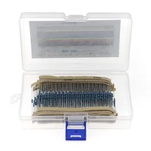 Kit de résistances 1/4W, 600 pièces, 30 valeurs, 1%, avec anneau coloré (10 ohms ~ 1 M ohm)