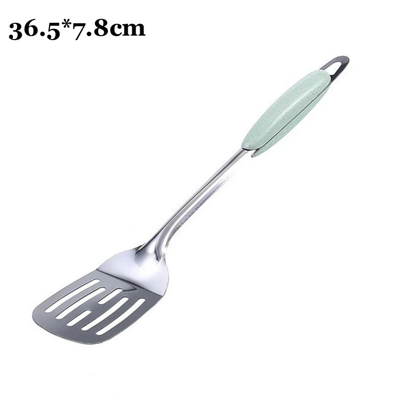 Frying shovel Кухонные инструменты из нержавеющей стали наборы для приготовления пищи ложка для супа лопата с антипригарным покрытием с силиконовой ручкой специальная термостойкая конструкция - Цвет: Frying shovel