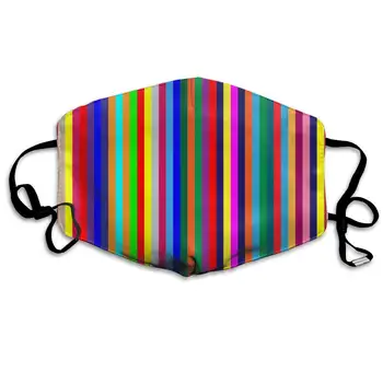 

Colorful Vertical Stripes Washable Reusable Mask, Cotton Anti Dust Half Face Mouth Mask For Kids Teens Men Women With