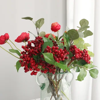 

Place of Origin Supply of Goods American-Style Filming Props Fake Blueberries Branch Fruit Desktop Decoration Model Single Bottl