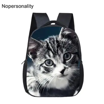 

Nopersonality Cat Print Stylish School Backpack for Child Kindergarten Kawaii 3D Animal Backbag Casual Perschool Toddler Bagpack