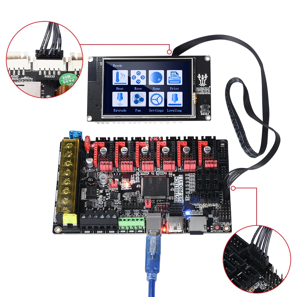 BIGTREETECH SKR PRO V1.1 32 бит плата управления+ TFT35 V2.0+ TMC2130 SPI TMC2208 TMC2209 Uart части 3d принтера vs skr V1.3 MKS GEN L