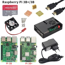 Raspberry pi 3 modelo b ou raspberry pi 3 modelo b mais placa + abs caso + fonte de alimentação mini pc pi 3b/3b + com wifi & bluetooth
