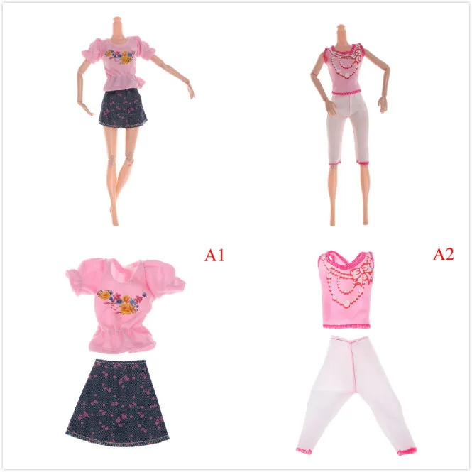 

2020 Newest Doll Dress Fashion Casual Wear Handmade Clothes Outfits For Girl Doll Accessories Best DIY Toys For Doll