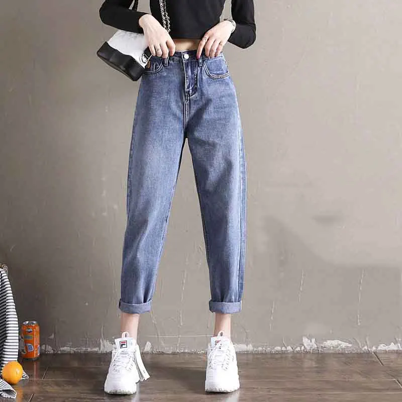 Лето ледяной шелк тонкий Для женщин джинсы для женщин в стиле ретро Высокая талия свободный джинсовый с дырками женские широкие брюки в ковбойском стиле; одежда для пребывания на открытом воздухе - Цвет: 1