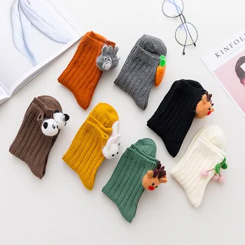

Spring new lovely cotton socks Japanese sweet personality cartoon women socks wool felt rabbit carrot socks