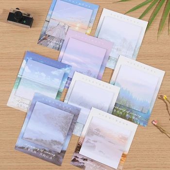 

1PC Creative Landscape Travel Memo Pad Notebook Stationery Note Paper Stickers Office School Supplies