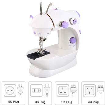 

Mini Handheld Pedal Sewing Machines Dual Speed Double Thread Multifunction Electric Automatic Tread Rewind Sewing Machine