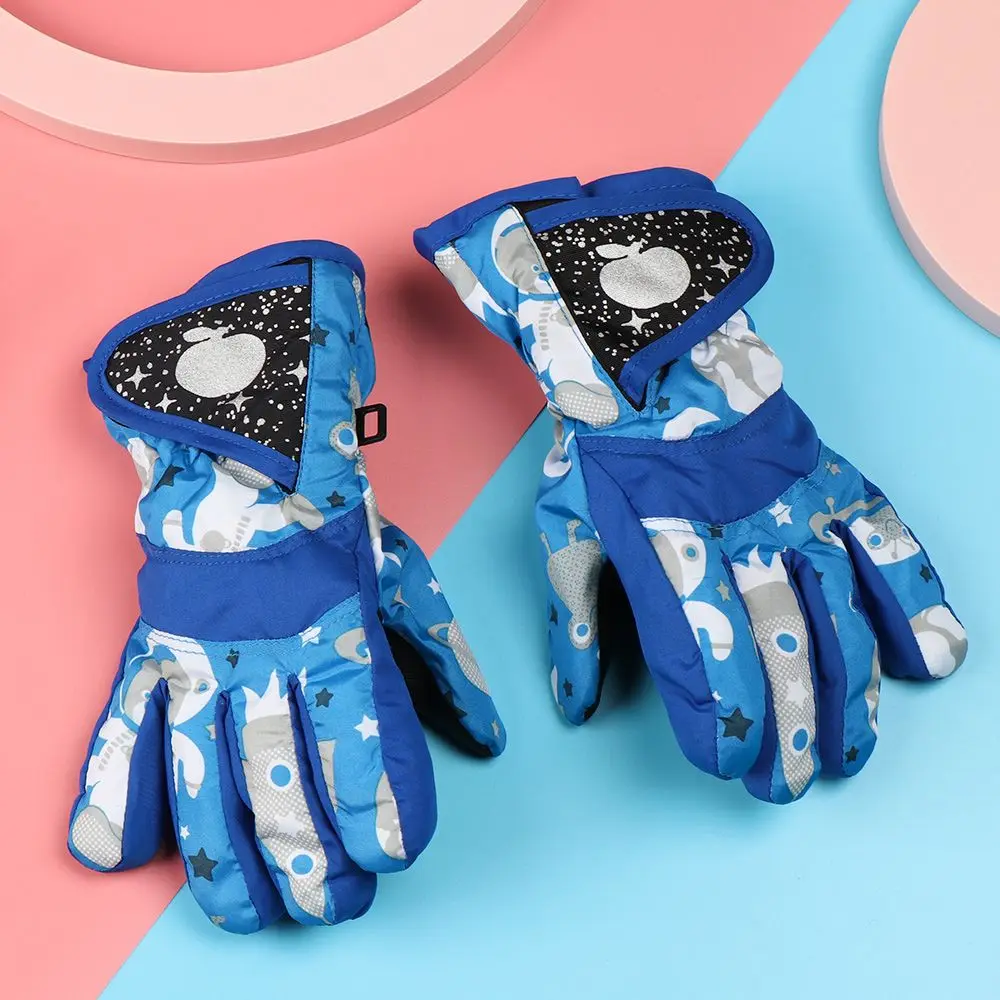 New Children Kids Winter Warm Solid Color Gloves Boy Girls Ski Long-sleeved Mitten Windproof Waterproof Thicken Warm Gloves Baby Accessories cute	