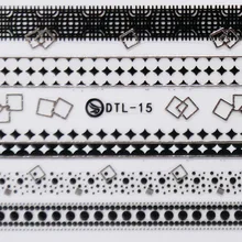 Топ форма бренд 3D Маникюр цветок переводные наклейки на ногти клейкая бумага DTL013-24 серебро