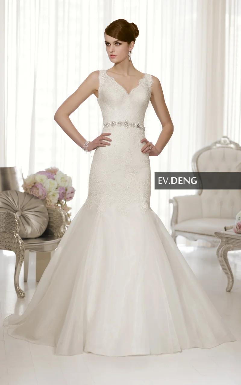 Горячий дизайн органза на заказ vestido de noiva Casamento пикантное свадебное платье с аппликациями и открытой спиной русалка свадебное платье