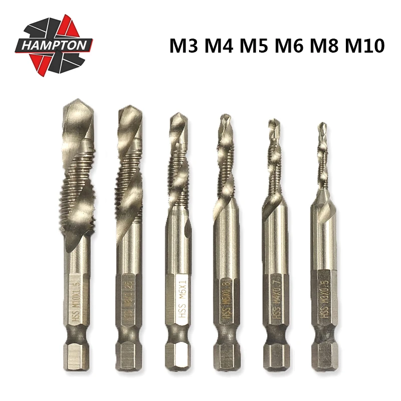 Hampton 6 35 мм шестигранный хвостовик метрический резьбовой кран M3 M4 M5 M6 M8 M10 винт из