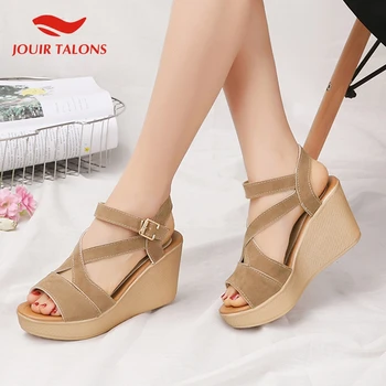 

JOUIR New Fashion 2020 Wedges High Heels Back Strap Shoes Woman Sandals Female Platform Concise Summer Sandals Women Shoes
