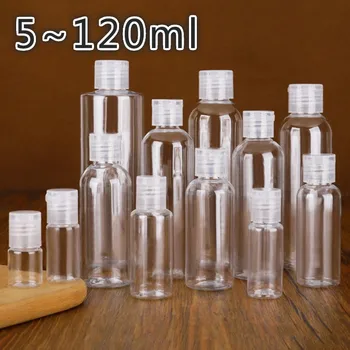 

5~120ml Travel Transparent Plastic Spray Bottle Atomizer Empty Small Lip Gloss Containers Butterfly Cover Cosmetic Sub-bottle