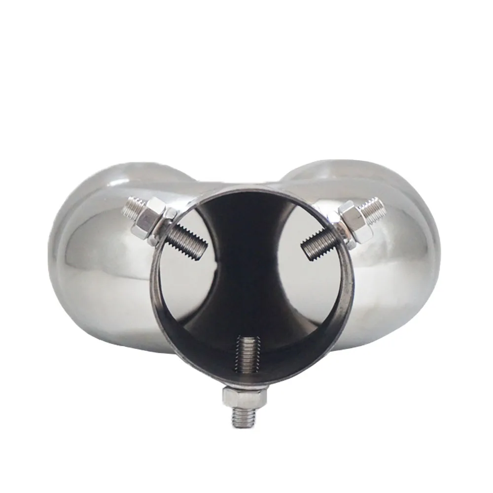 Universal Exhaust Pipe Bending Muffler Stainless Steel Tail Pipe Dual Outlet Nozzle Curved Throat Modification Car Accessories
