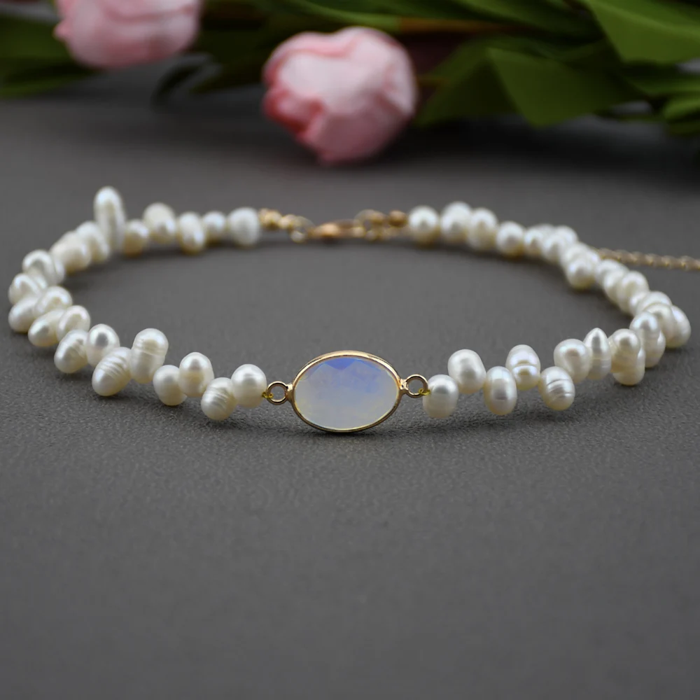 В последний сезон, ожерелье из пресноводного жемчуга, колье, тонкое, элегантное, настоящее барокко, жемчужное ожерелье с камнем для женщин