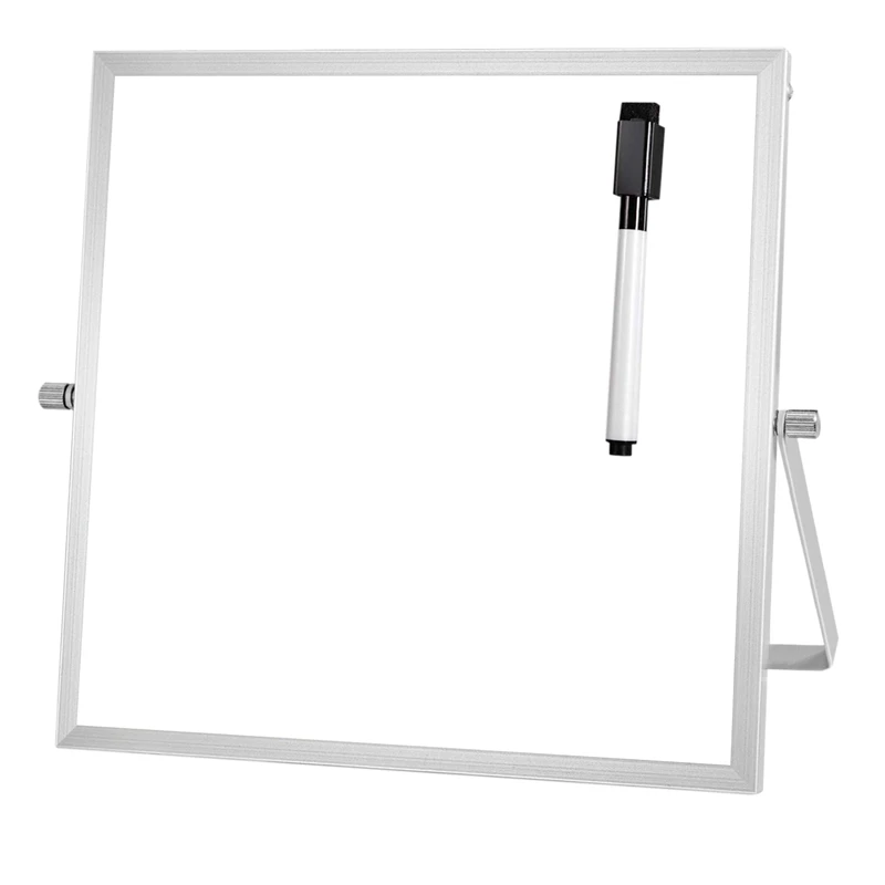 

Small Dry Erase Board with Stand 10 inchX10 inch Mini Magnetic White Board Easel for Kids Double-Sided Portable Table Top Deskto