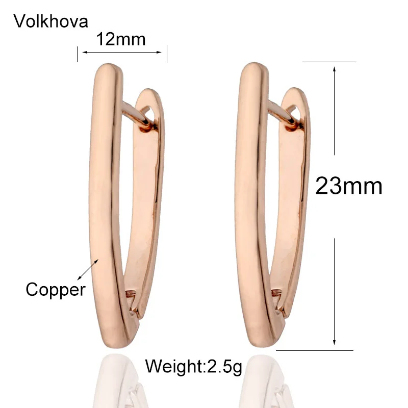 Простой 585 розовое золото/белое золото цвет медные серьги-гвоздики v-образной формы модные для ушей серьги-гвоздики классические серьги для женщин ювелирные подарки