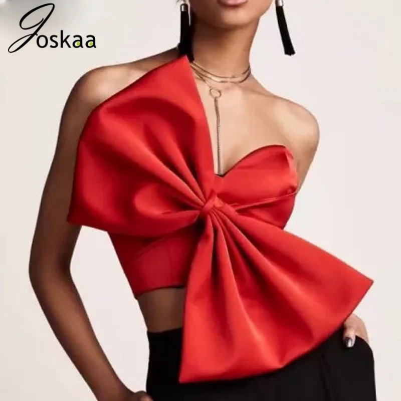 

Joskaa Cropped Tops Tank for Women Off Shoulder Backless with Zipper Black Red Tube Tops Shirts Backless Sexy Blusas Strapless