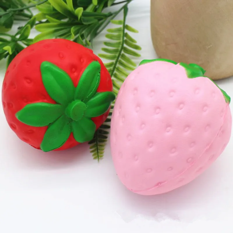 Клубника мягкий медленно поднимающийся 11,5x9,5 см Jumbo Милые ремни Сладкий крем Подвески Подвеска кавайи хлеб детская игрушка подарок розовый/красный