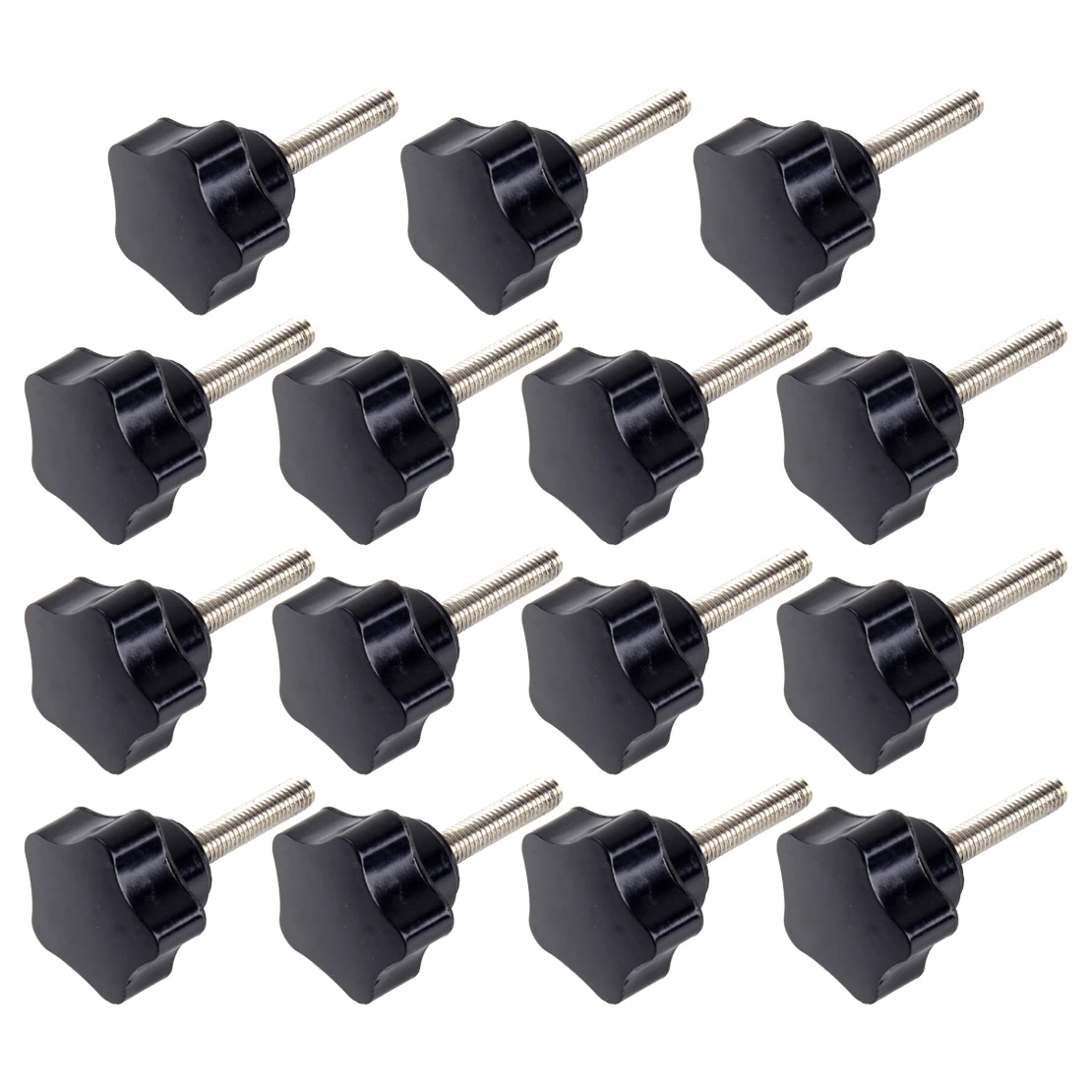 

LETAOSK Universal 15pcs M6x30mm Male Thread Star Shaped Head Clamping Screw Nuts Knob Handle