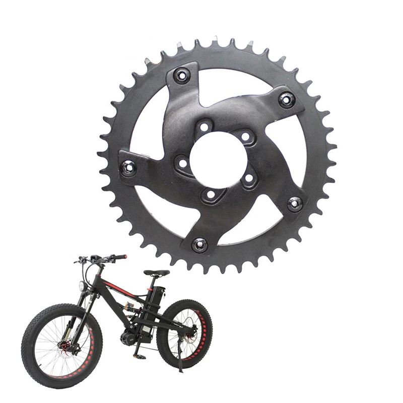 

48V Chain Ring Adapter Black Aluminum Alloy Replacement Bafang 130BCD BBS03 For 8Fun eBike Mid