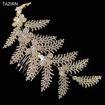 

2020 Newest Cubic Zirconia Wedding Bridal Headbands with Combs Zircon Pageant Headpieces CZ Party Prom Hair Jewelry Accessories