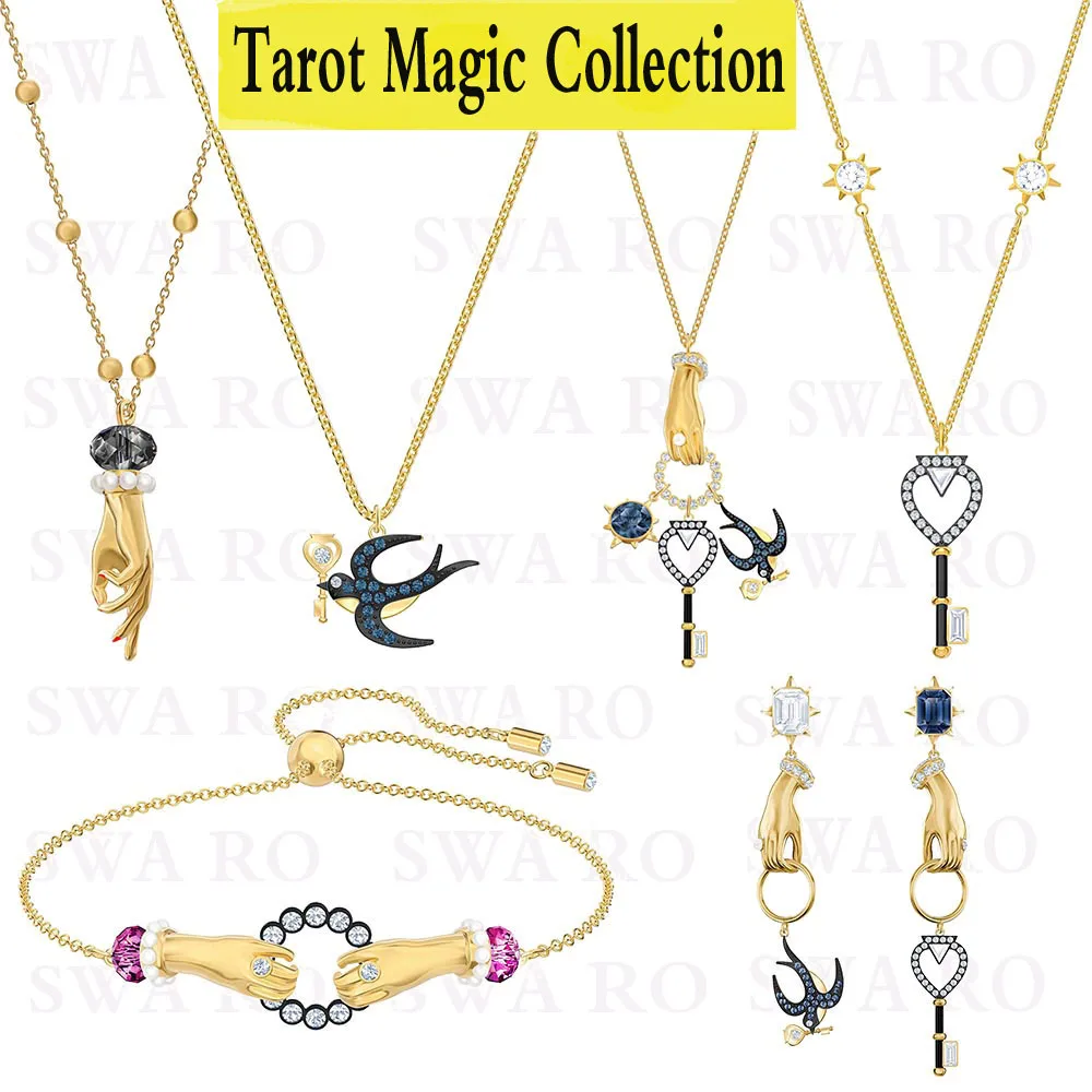 

2019 New Lucky Tarot Magic Collection Series Mystery Symbol Swallow, Key And Hand Decoration Crystal For Lovers Romantic Gift