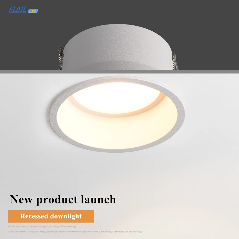 

Dimmable frameless angle adjustable embedded LED downlight 5W 7W 12W 20W dimmable deep glare LED ceiling spotlight home lighting