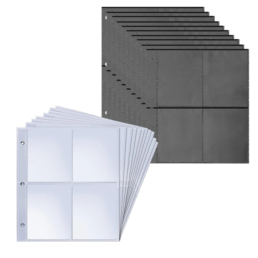 80 Pockets A5 3 Rings 4 10 Pages Binder Photocards Refill Photo Album Sleeves Double Side Trading Card Page Protectors | Канцтовары для