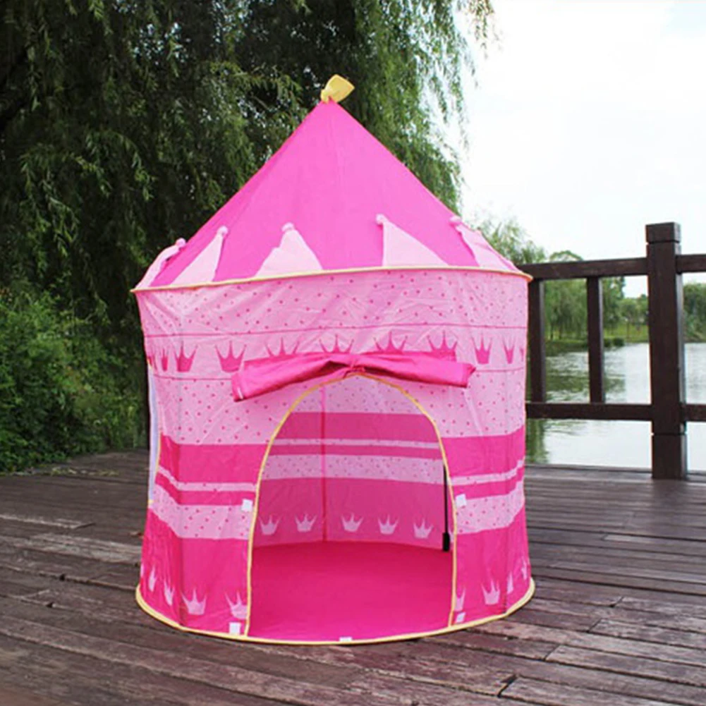 pink Замок игровой тент портативный складной Tipi Prince складной тент дети мальчик Cubby игровой домик детские подарки уличные игрушечные палатки - Цвет: pink