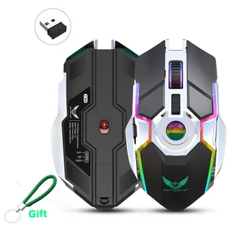 

Wireless Mouse Gaming Mouse 7Keys Buttons 2400dpi Rechargeable RGB Breathe Backlight Optical Ergonomic Mice for Laptop Computer