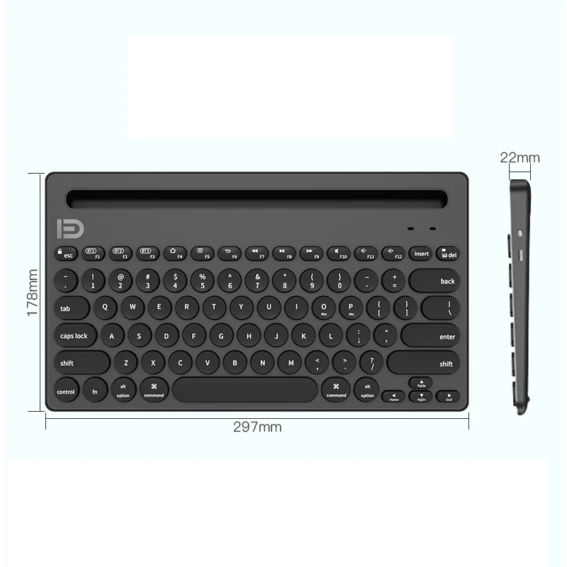 Multi-Device Bluetooth Wireless Keyboard Ultra Mini Mute Keyboard For Mac Chrome OS Windows For iPhone iPad Android