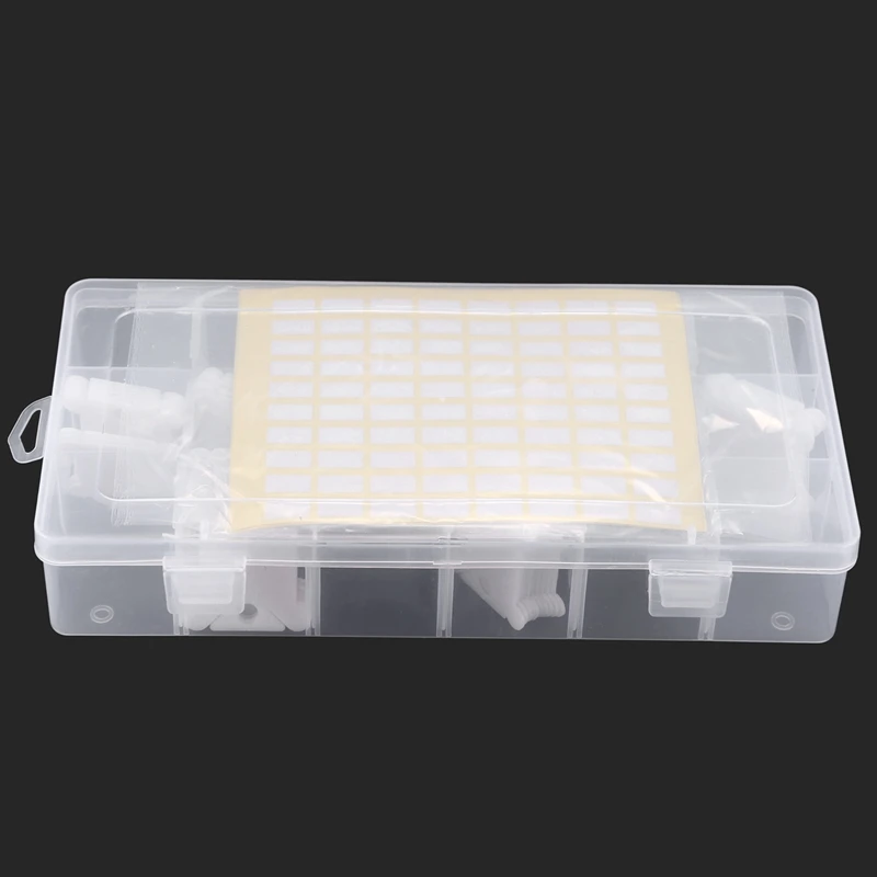 

Embroidery Floss Organizer Box - 17 Compartments with 100 Hard Plastic Floss Bobbins and 480 Floss Number Stickers. (Full Set)