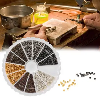 

3000 Pcs 6 Colors Metal Beads Set Jewelry Findings DIY Crafts Jewelry Making Accessories with Storage Box