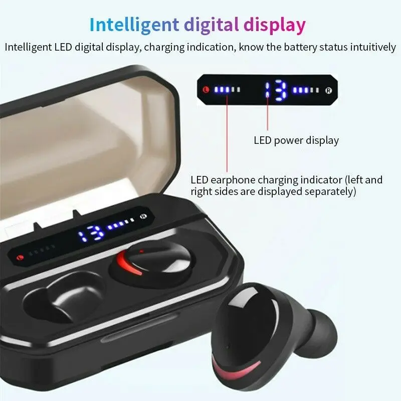 F8 Mini TWS Bluetooth 5,0 стерео гарнитура IPX7 водонепроницаемая Спортивная гарнитура настоящие Беспроводные наушники с микрофоном 3500 мАч зарядный чехол