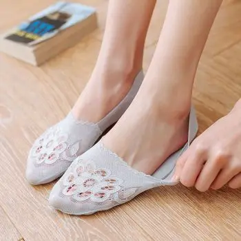 Viscose Women’s Boat Socks New Products Solid Two Silica Gel Ultra-Hidden Thin Invisible Ankle Sock