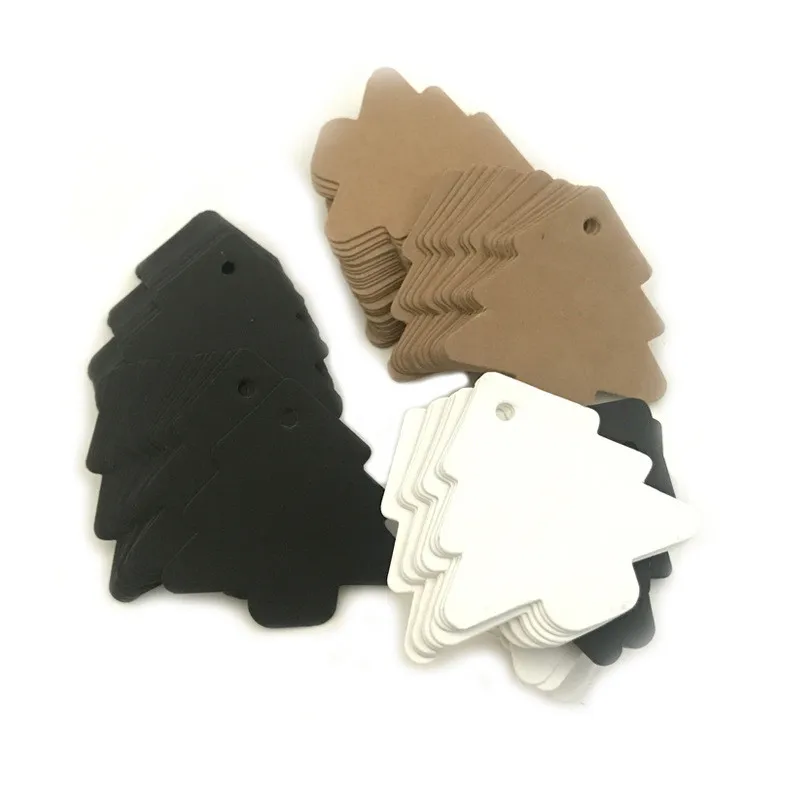 

Card Label Kraft Christmas Tree Shape Hang Tag Christmas Party Deco Paper Cards Tag Craft Paper Gift