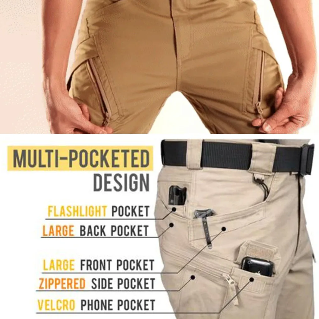 tactical solid color loose hiking pants 