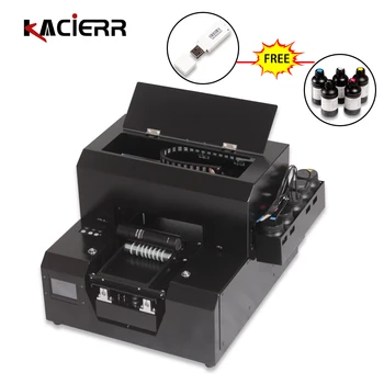 Billig Zwei In Einem Uv-flachbettdrucker Zylindrischen Drucker A4 Für Glas Flasche Silikon Leder Acryl Metall Telefon Fall Multifunktionale