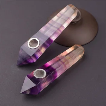 

1pcs Natural Stone Quartz Crystal Decoration Labradorite Stone Smoking Pipe To Heal 10.5x3x1.9cm Crystal Stone