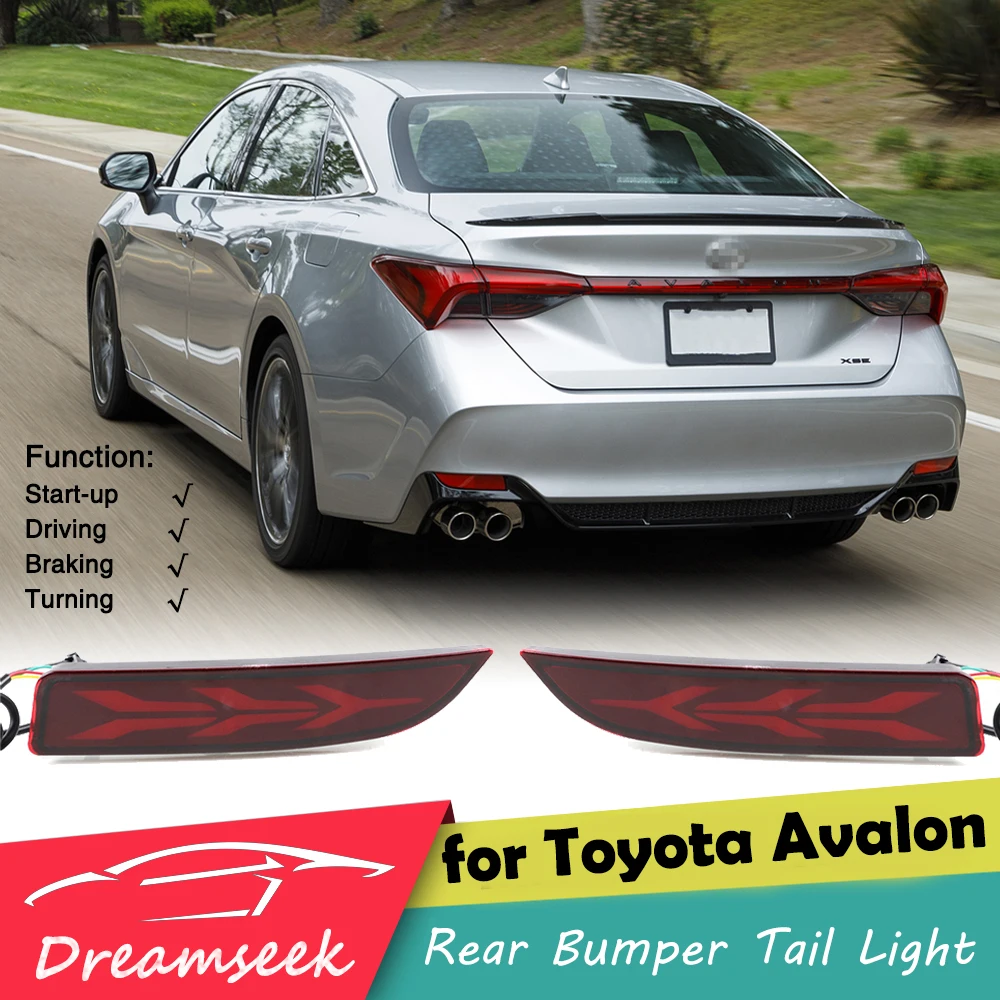 

LED Reflector Rear Bumper Tail Light for Toyota Avalon 2019 2020 Stop Brake Lamp with Dynamic Turn Signal 3Y Fishbone Style