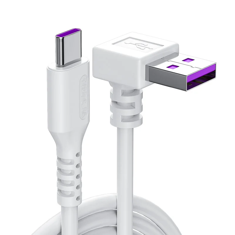 Cabo Usb 90 Graus Ângulo tipo c Cabo de Carga Rápida 5a para Samsung s9 S10 s8 Huawei P40 Companheiro 30 Xiaomi Redmi - Imagem 5