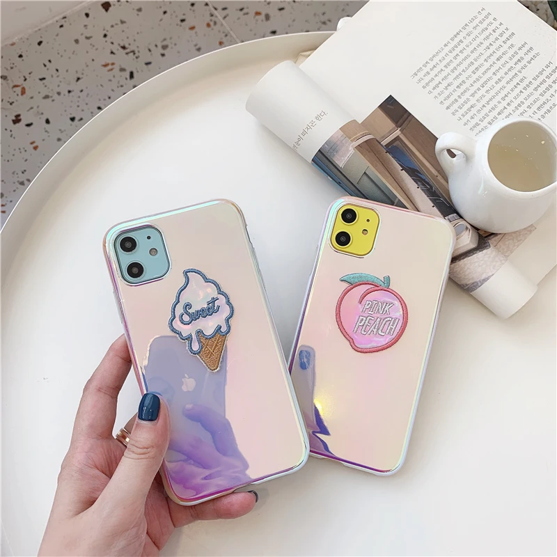 Милый мультяшный чехол для телефона с рисунком персикового мороженого iPhone 118 7 6
