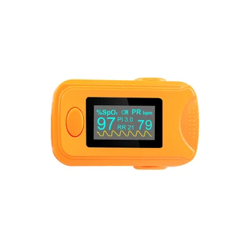 

OLED Fingertip Pulse Oximeter With Audio Alarm & Sound - Spo2 PR PI Respiration Rate Monitor Orange Finger Pulse Oximeter
