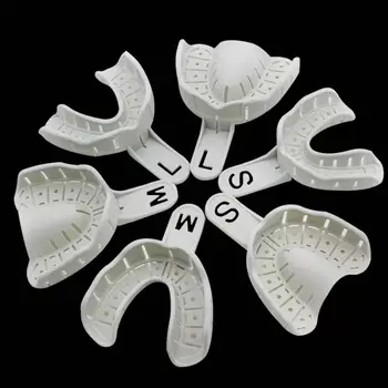 

6Pcs/set Dental Impression Trays Plastic Materials Teeth Holder Dental Central Supply For Oral Tools