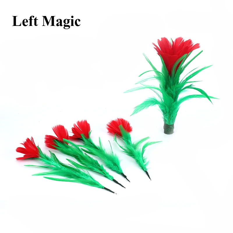 One Flower To Four Magic Tricks Feather Flowers Appearing Stage Magic Trick Magician Props Magic Toy Accessory Comedy