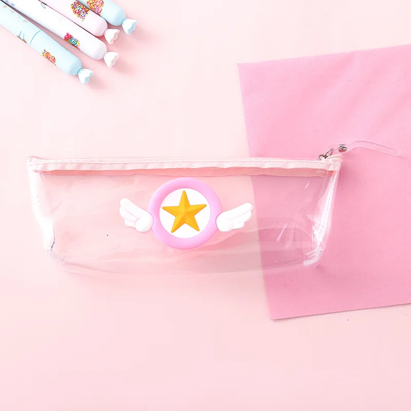 Сейлор Мун Луна кошка Cardcaptor Sakura Card Captor канцелярские милые карандашные Ручки Сумка Чехол Контейнер ПВХ прозрачный подарок девушке - Цвет: D
