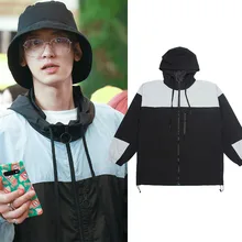 KPOP EXO Park Chanyeol Тренч, прилегающая ветровка, уличное пальто в аэропорту, новая трендовая штормовка, весенне-осенняя куртка